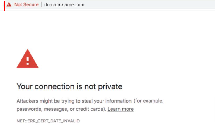 contoh website not secure