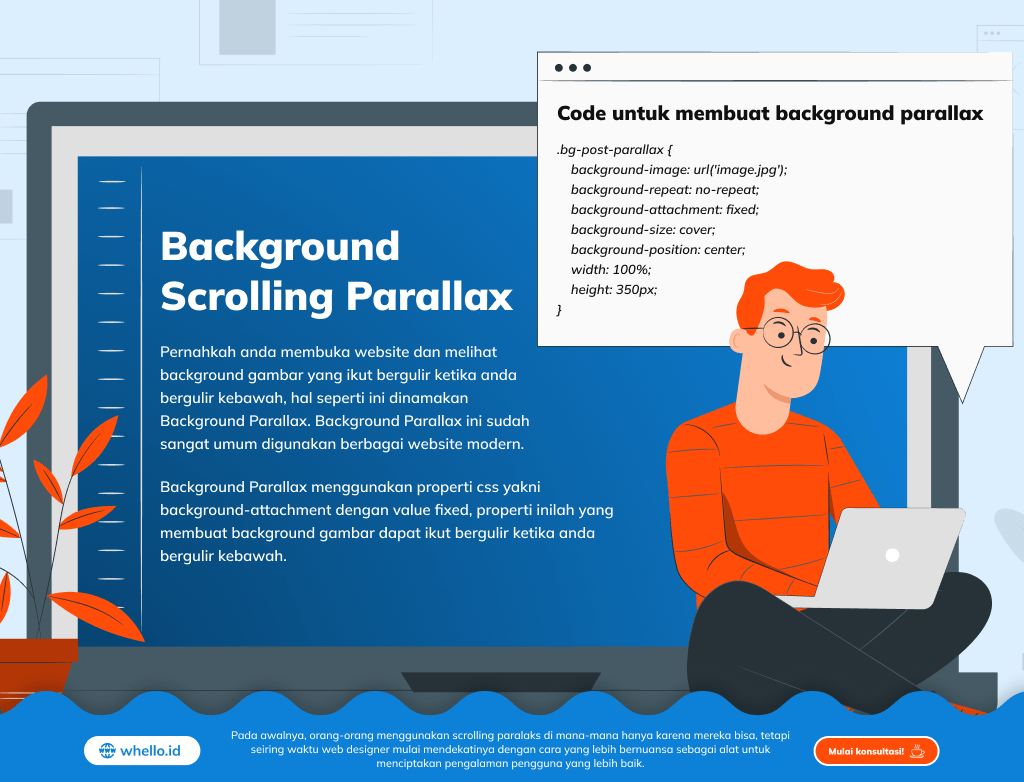 infografis panduan untuk background scrolling parallax