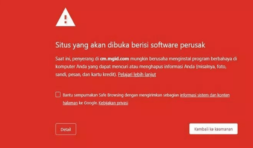 website mengandung malware