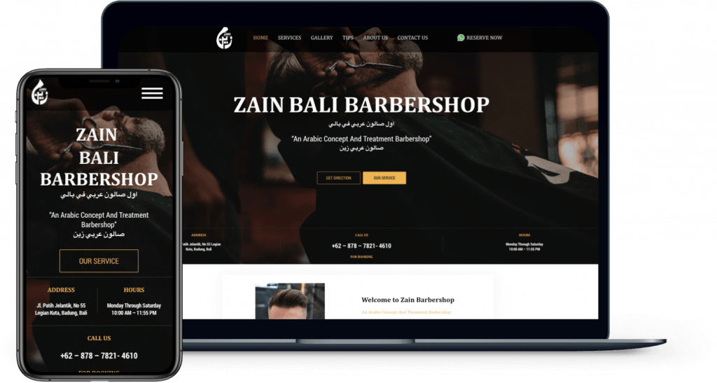 zain bali barbershop mobile laptop