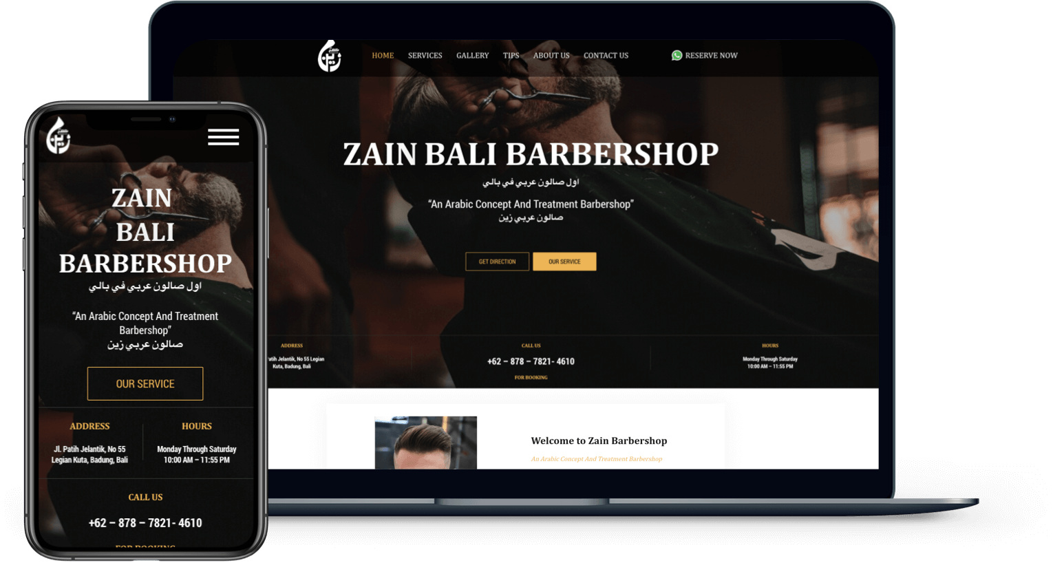 zain bali barbershop mobile laptop