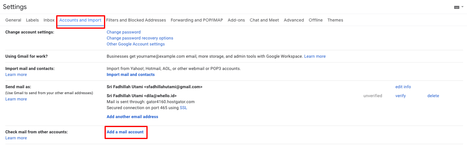 cara configurasi email cpanel pada gmail