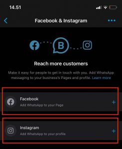 facebook and instagram pada whatsapp bisnis