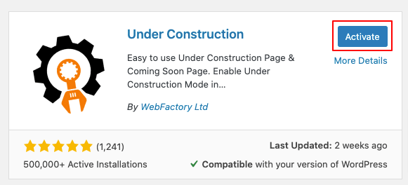 cara install plugin under construction