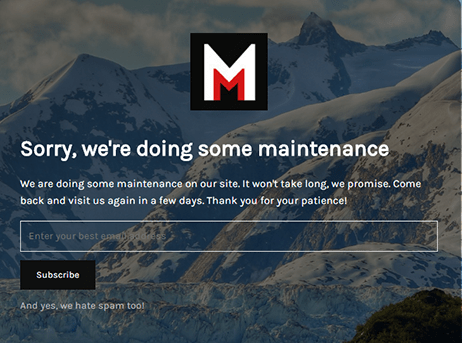 under maintenance website