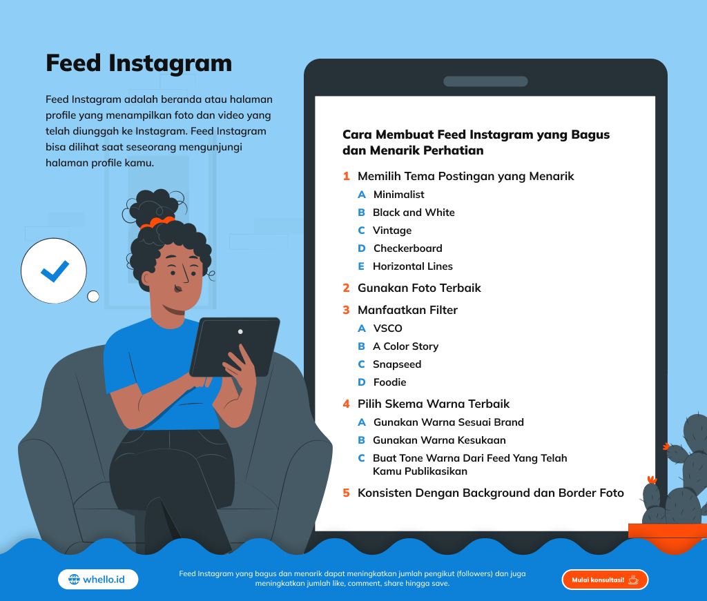 infografis cara membuat feed instagram