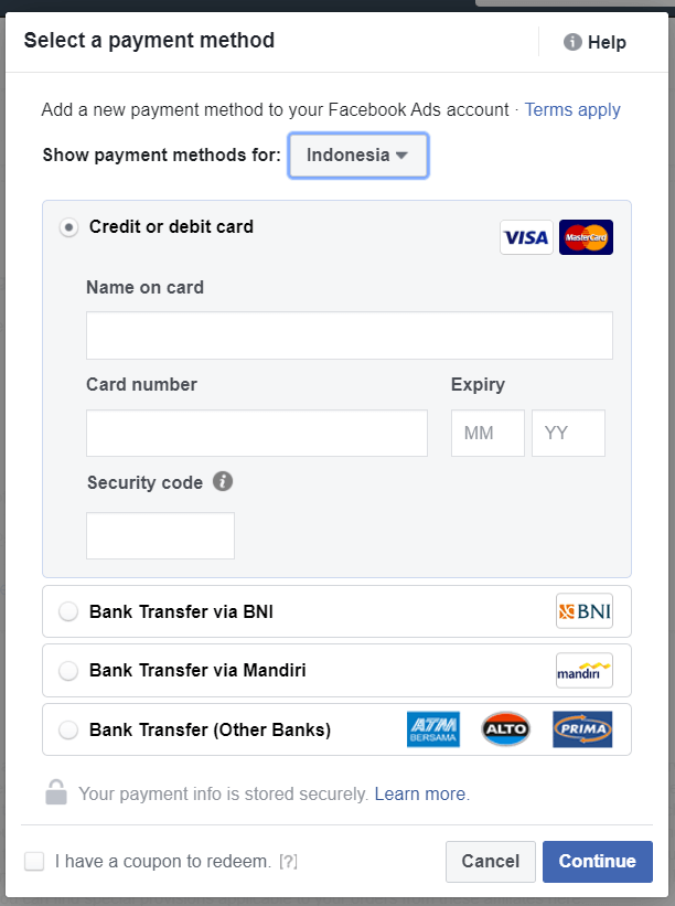 Targeting Ads - Payment
