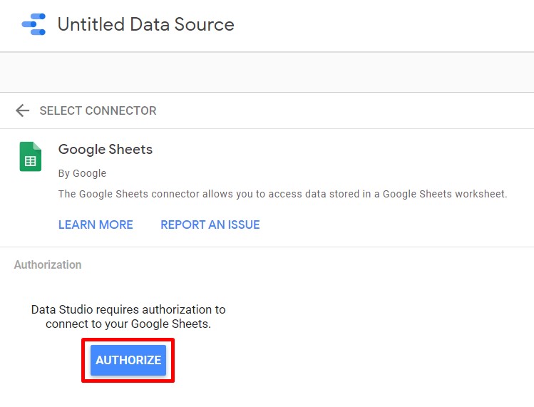 authorize google data studio