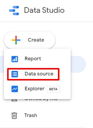 pilih data source google data studio