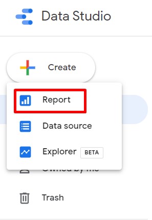 pilih report google data studio