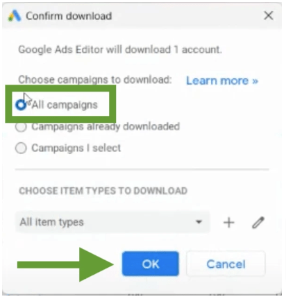 All campaigns pada bulk upload google ads