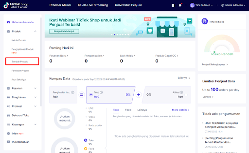 cara menambah produk tiktok shop
