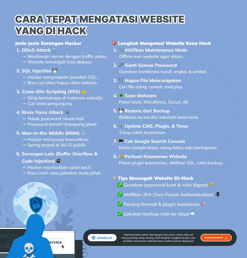 cara mengatasi website kena hack
