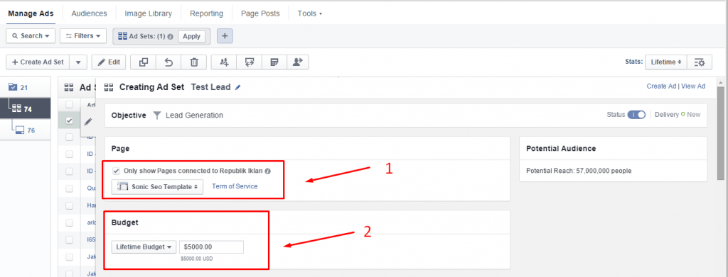 set up facebook lead ads campaign