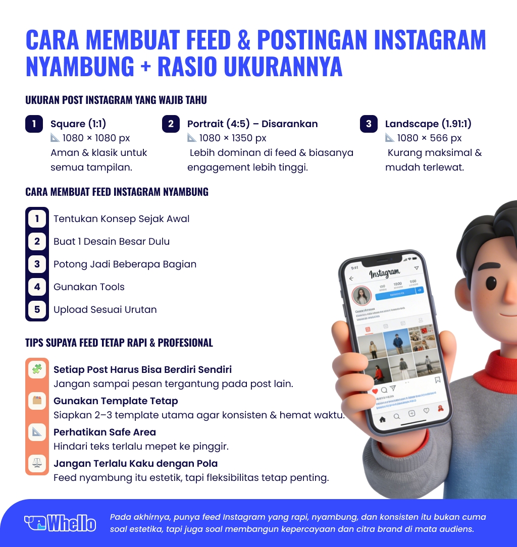 cara buat post instagram nyambung